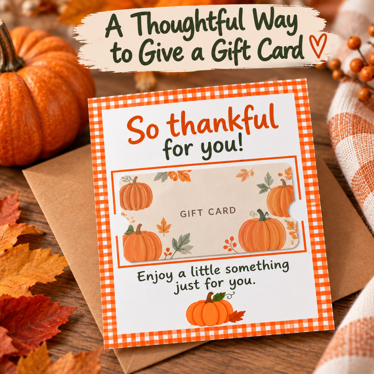 Fall Gift Card Holder Printable, Instant Download