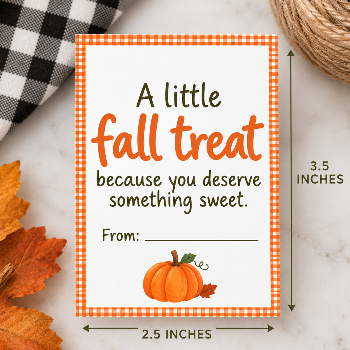 Fall Printable Gift Bundle: Treat Tags & Gift Card Holder