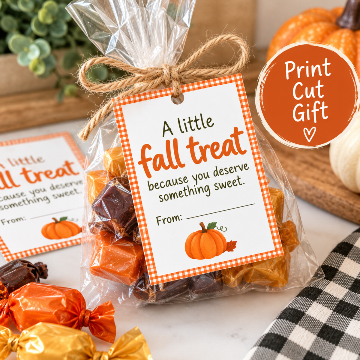 Fall Treat Tags Printable, Instant Download PDF
