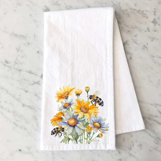 Floral Bee Kitchen Towel