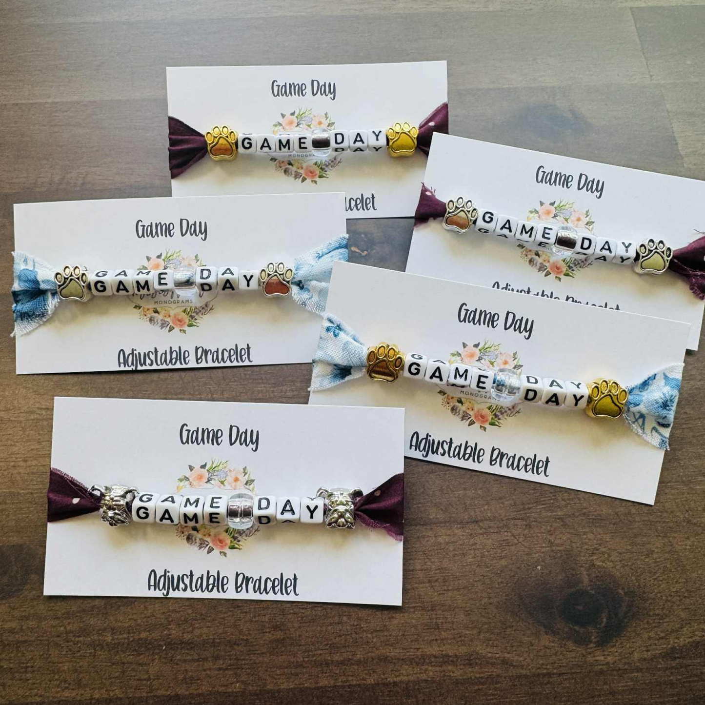 Game Day Fabric Bracelets