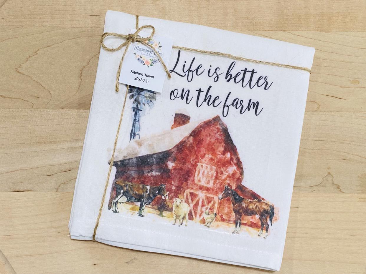 Better On The Farm Kitchen Towel