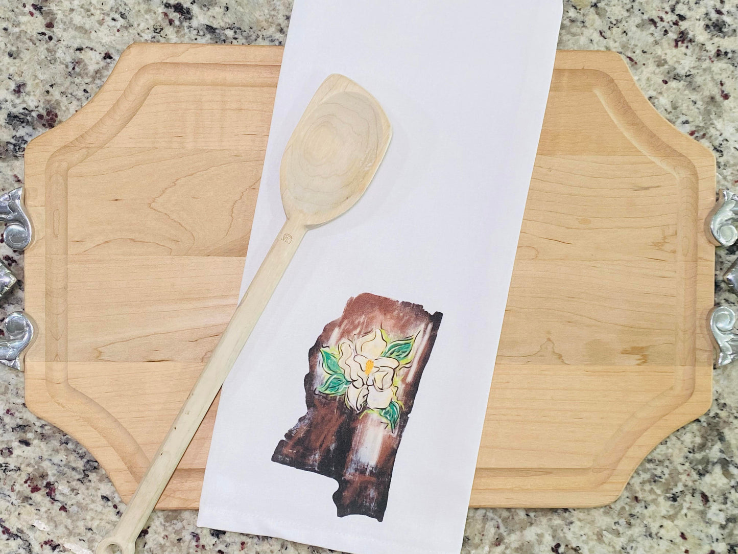Brown Magnolia Kitchen Towel