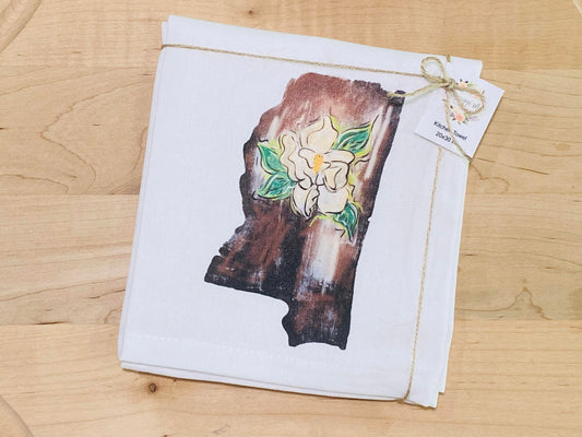 Brown Magnolia Kitchen Towel