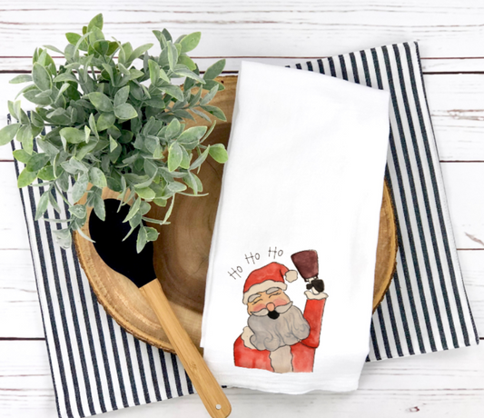 Cowbell Santa Kitchen Towel