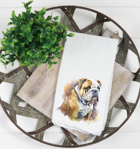 English Bulldog Kitchen Towel