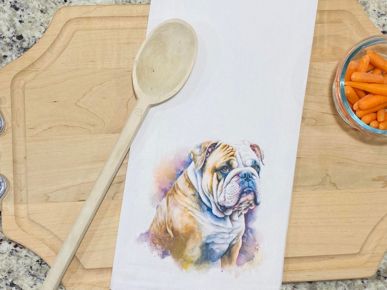 English Bulldog Kitchen Towel