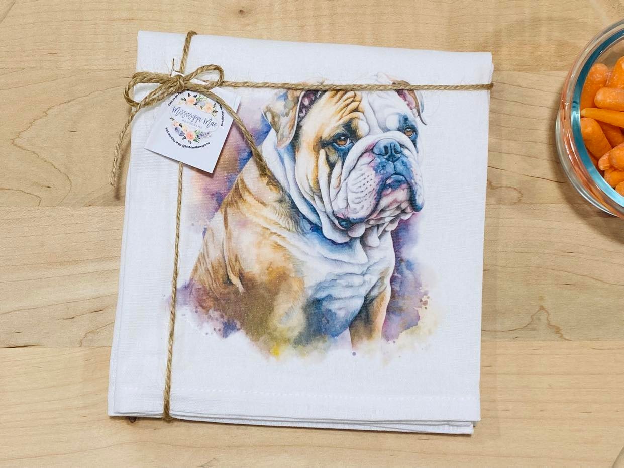 English Bulldog Kitchen Towel