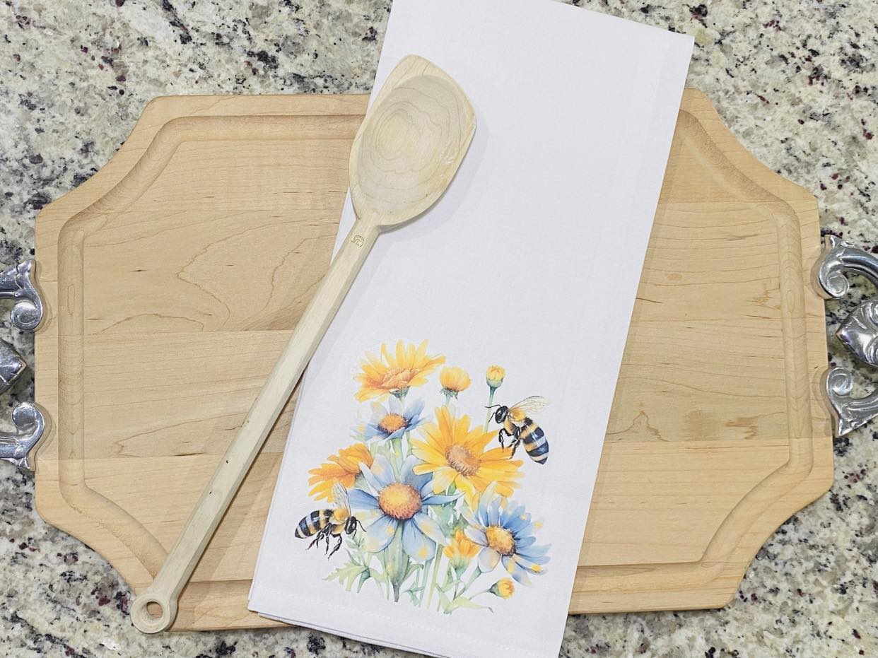 Floral Bee Kitchen Towel