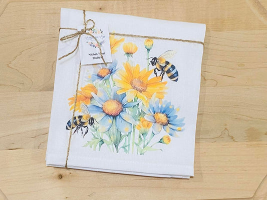 Floral Bee Kitchen Towel