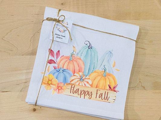 Happy Fall Pumpkins Kitchen Towel