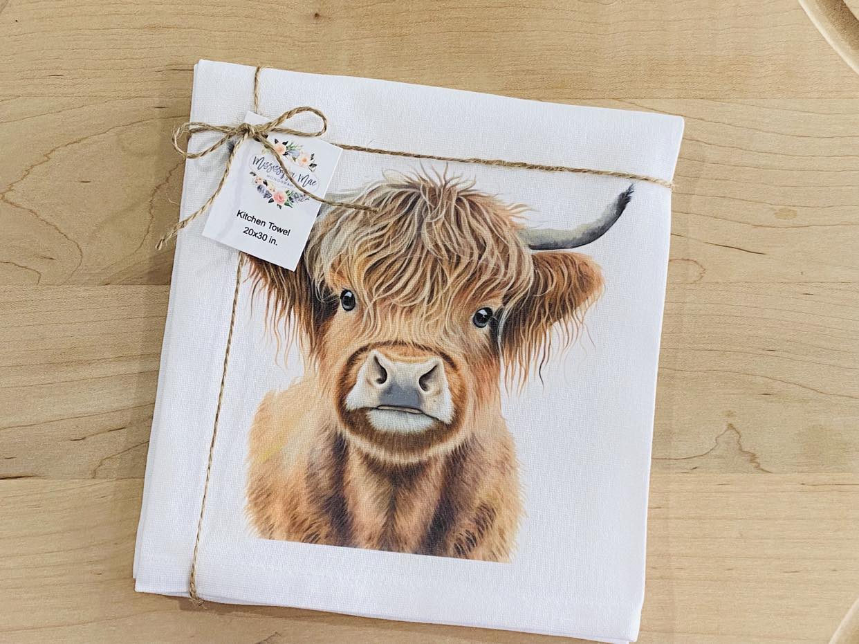 Highland Cow Kitchen Towel