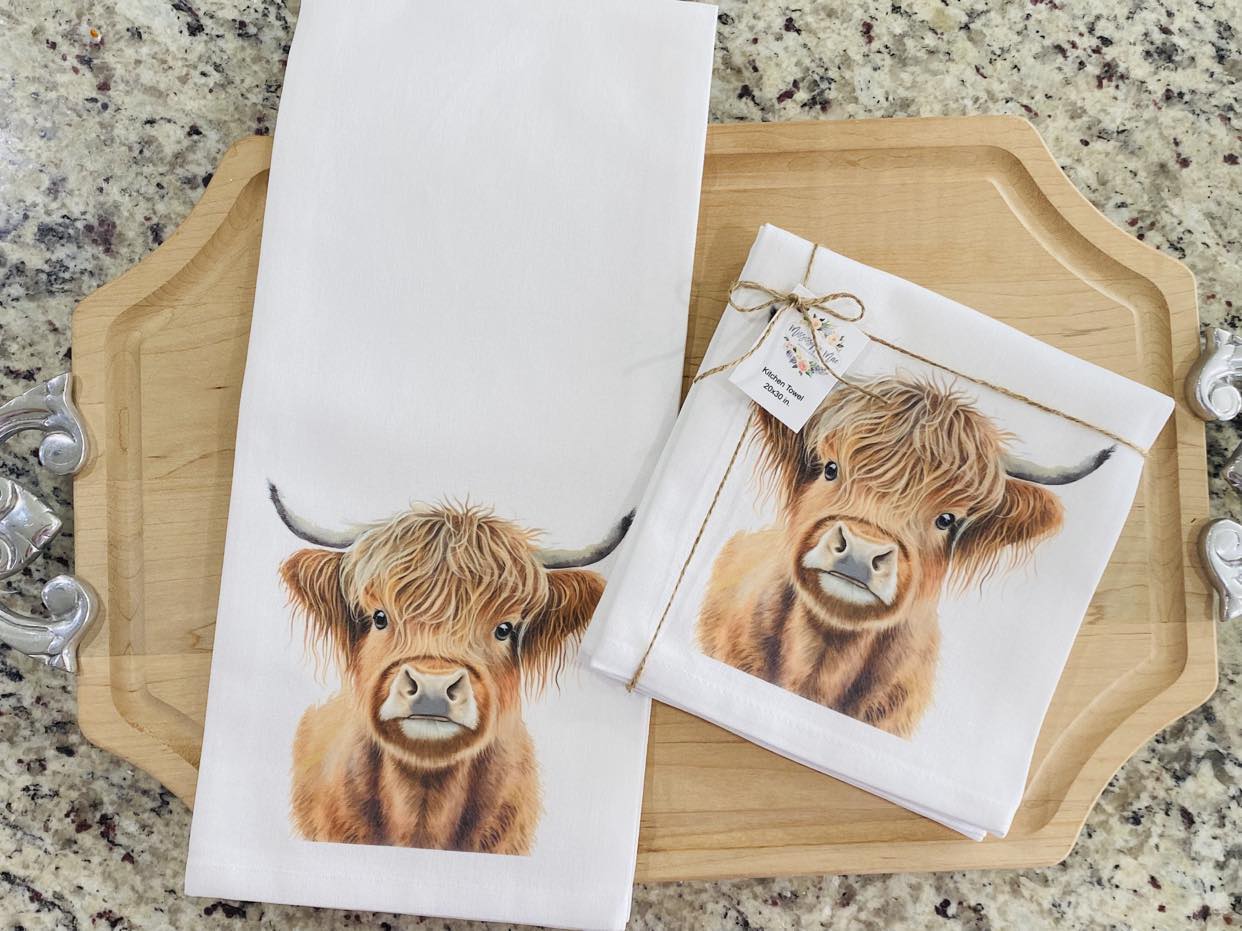 Highland Cow Kitchen Towel