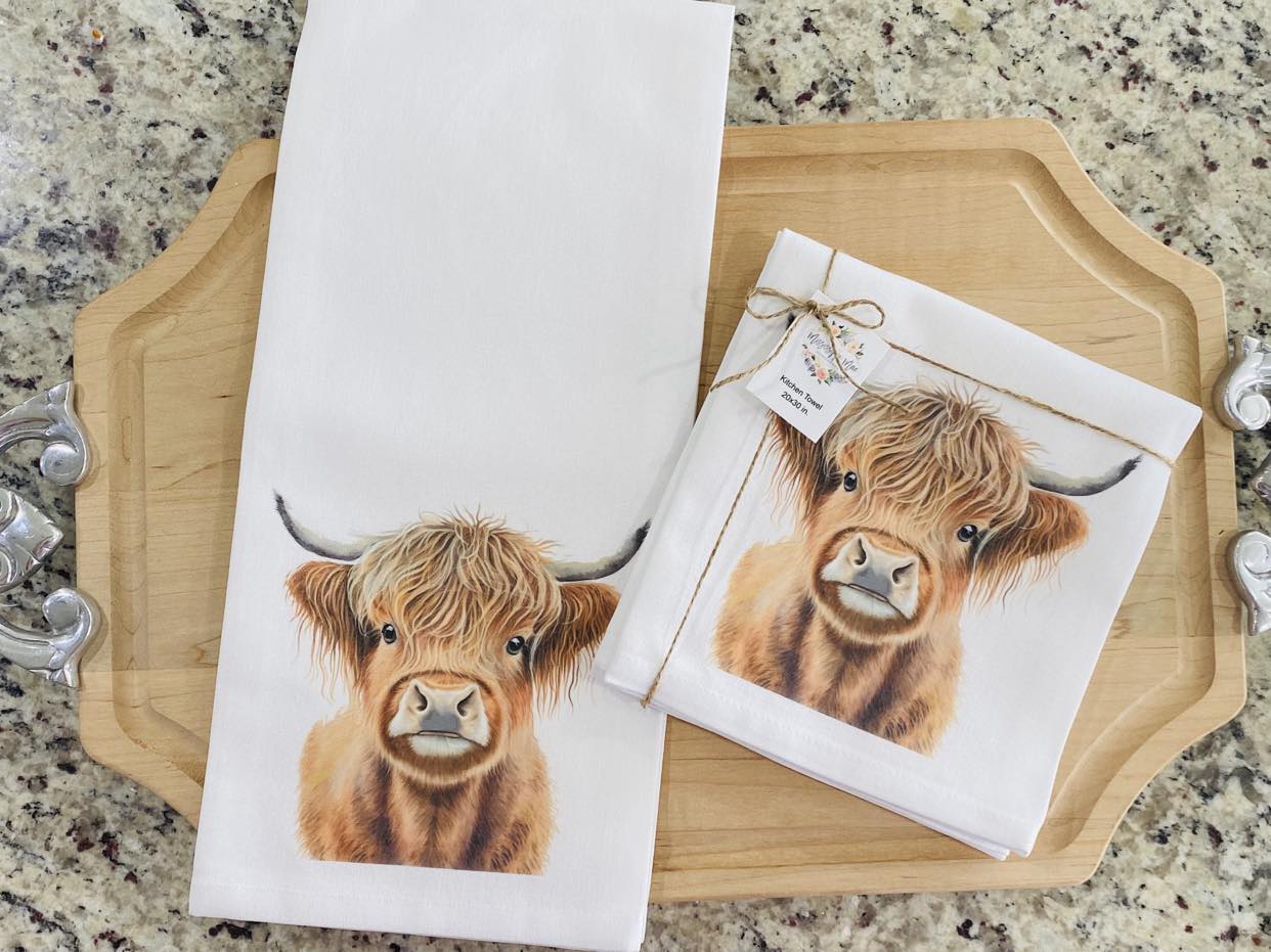 Highland Cow Kitchen Towel