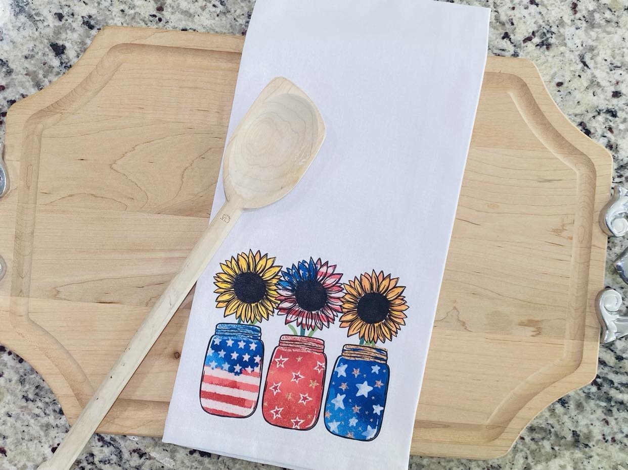 Patriotic Sunflowers Towel