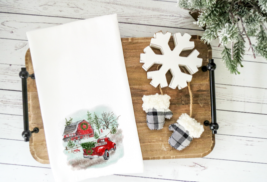 Snowy Truck Kitchen Towel