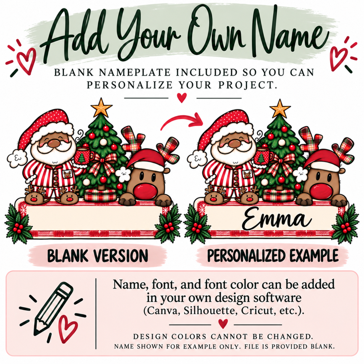 Christmas Name Plate PNG