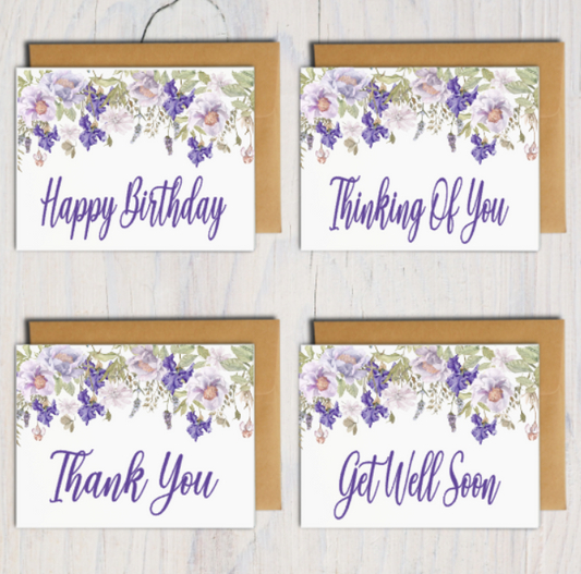 Assorted Greetings Note Cards (Set of 12)