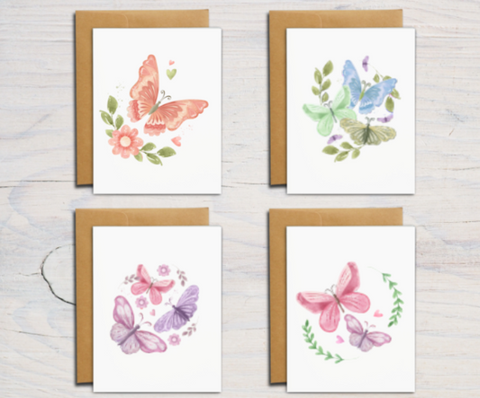 Assorted Butterfly Note Cards (Set of 12)