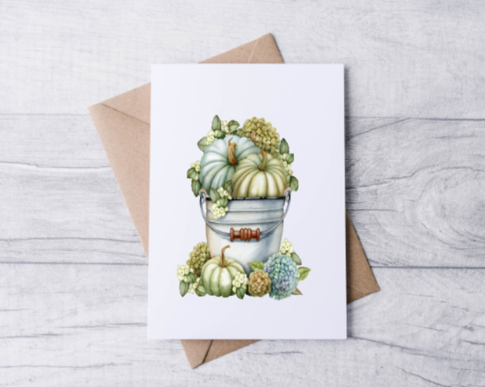 Hydrangea Pumpkin Note Cards (Set of 12)