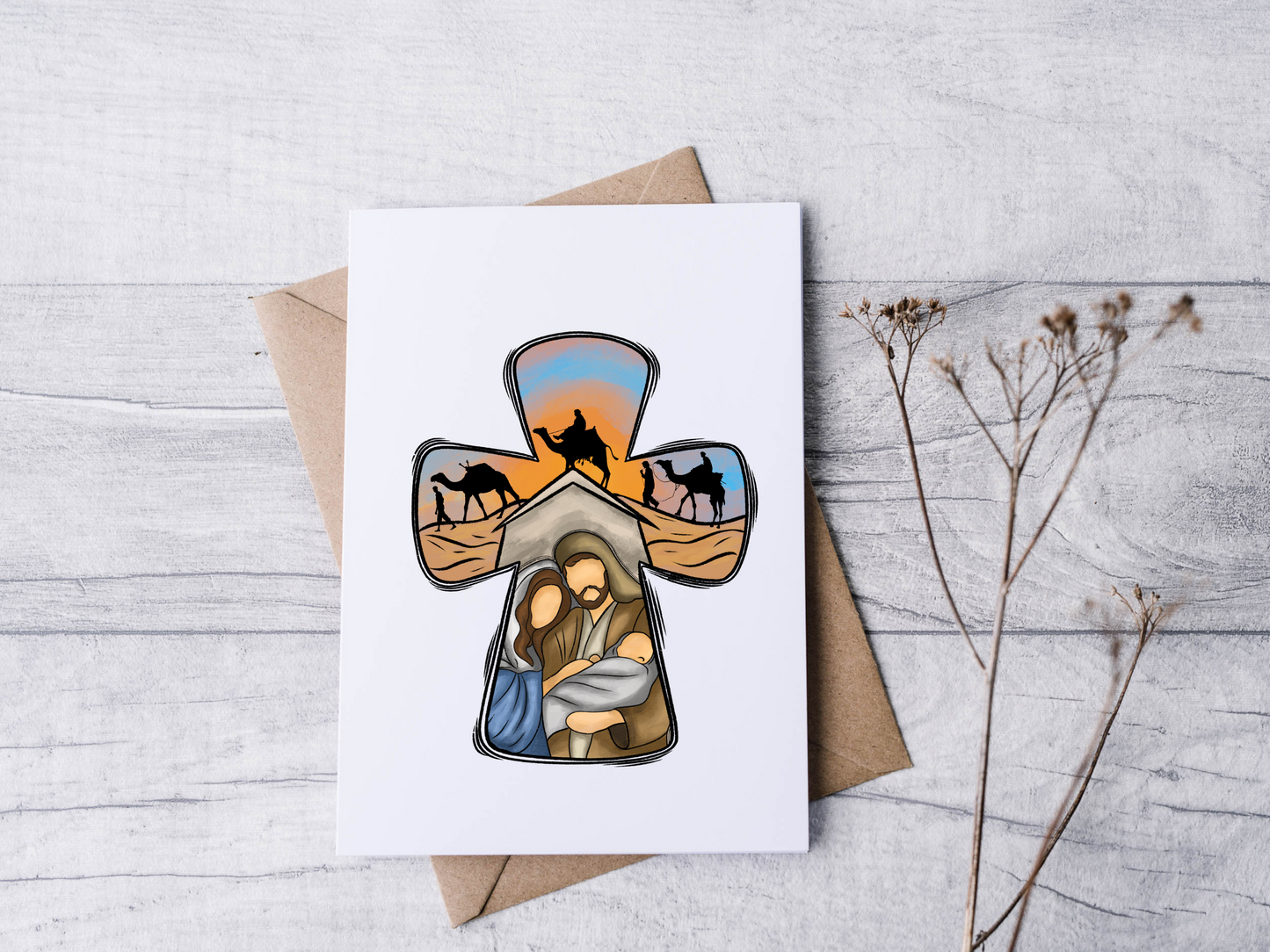 Nativity Cross Note Cards (Set of 12)