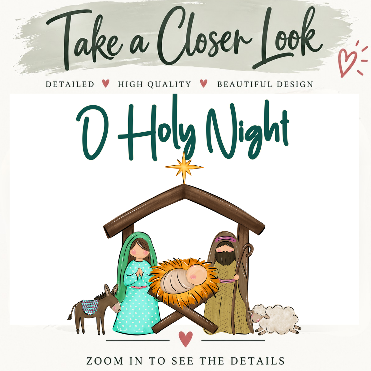 O Holy Night PNG, Nativity Christmas PNG, Christian Christmas Sublimation Design
