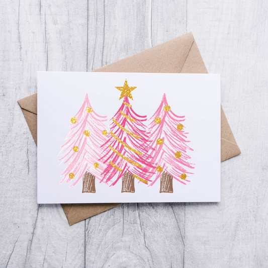 Pink Trees Note Cards (Set of 12)