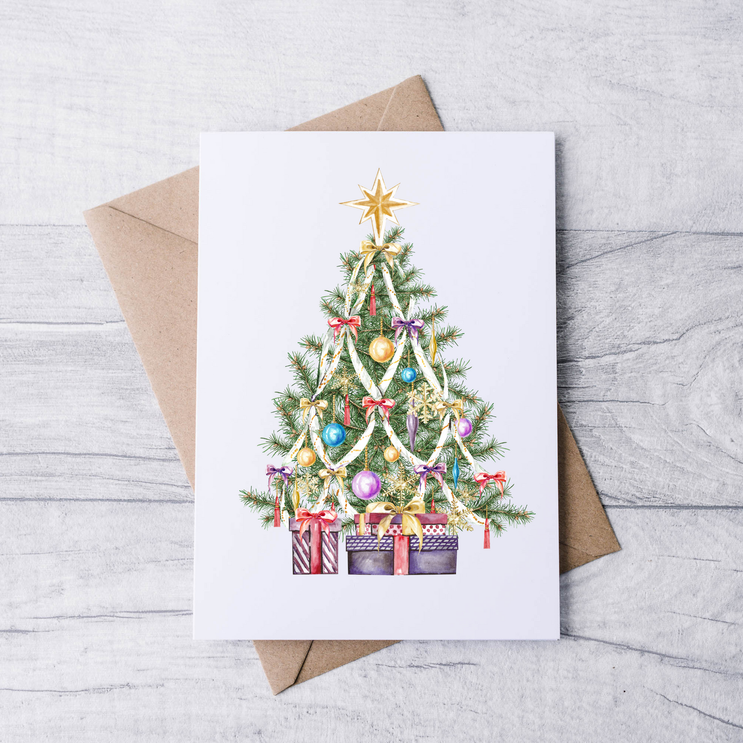 Pretty Christmas Tree Note Cards (Set of 12)