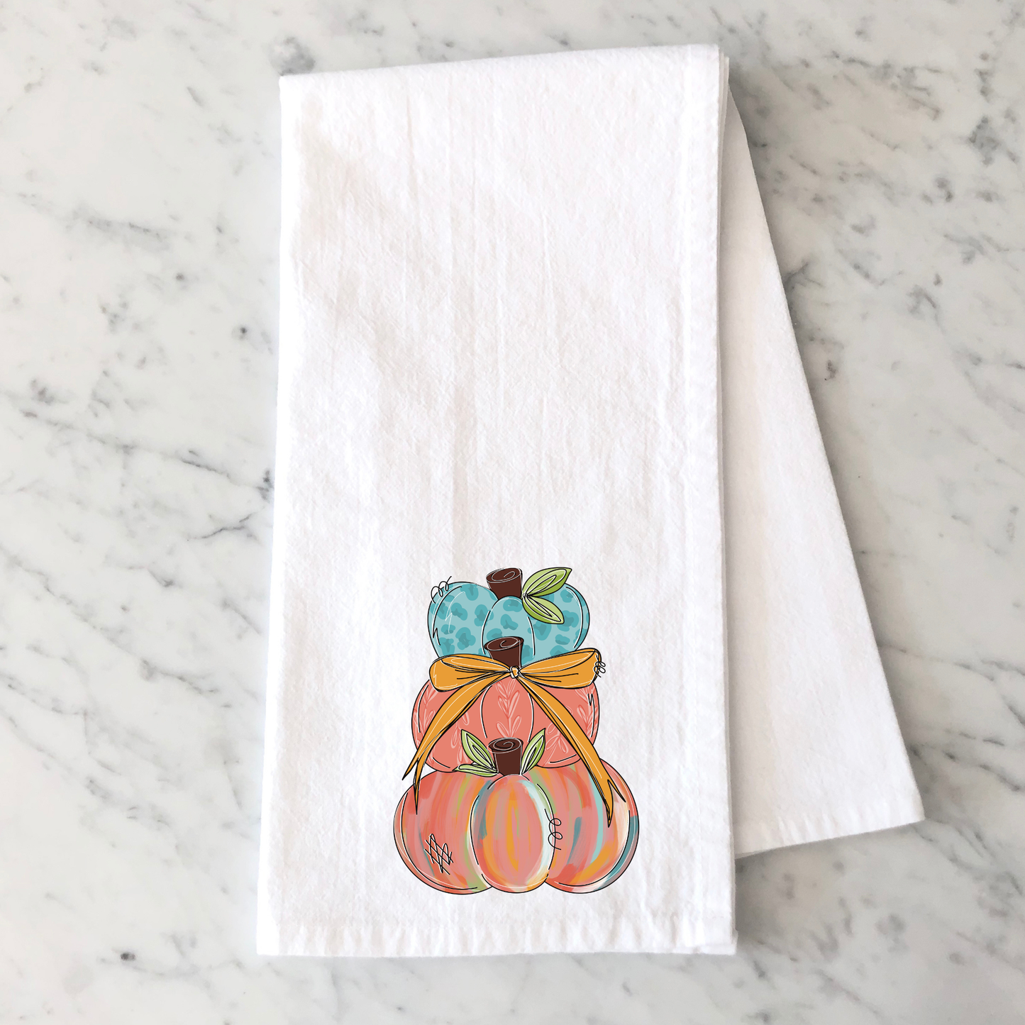 Stacked Pumpkins Kitchen Towel