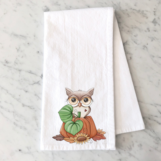 Pumpkin Owl Kitchen Towel