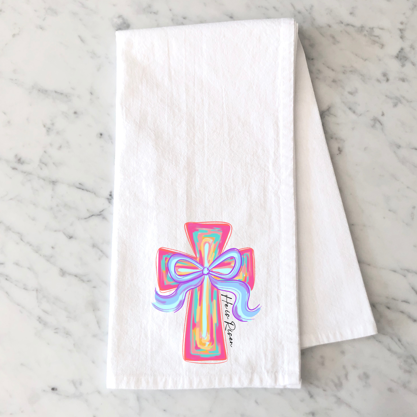 He is Risen Bow Kitchen Towel