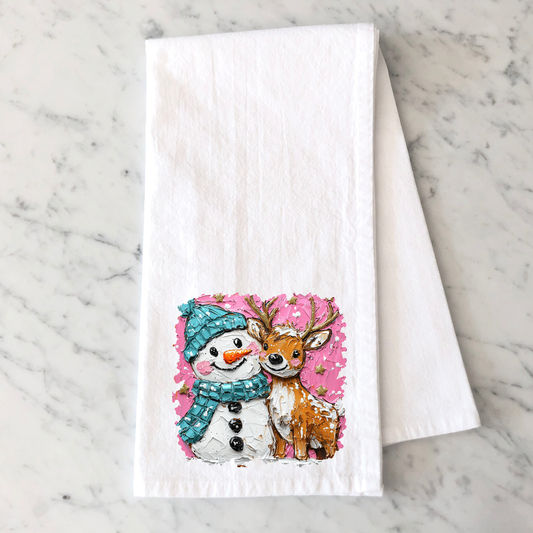 Snowman Reindeer Towel