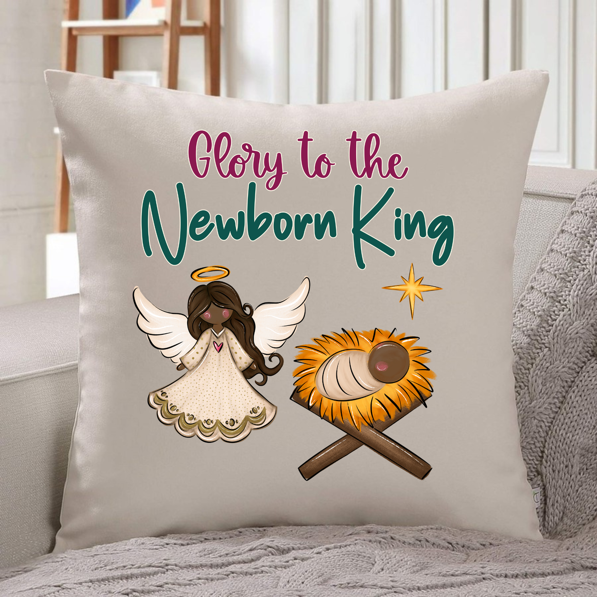Glory to the Newborn King PNG, Christmas Angel PNG, Baby Jesus PNG, Christian Christmas PNG, 3 Skin Tone Options