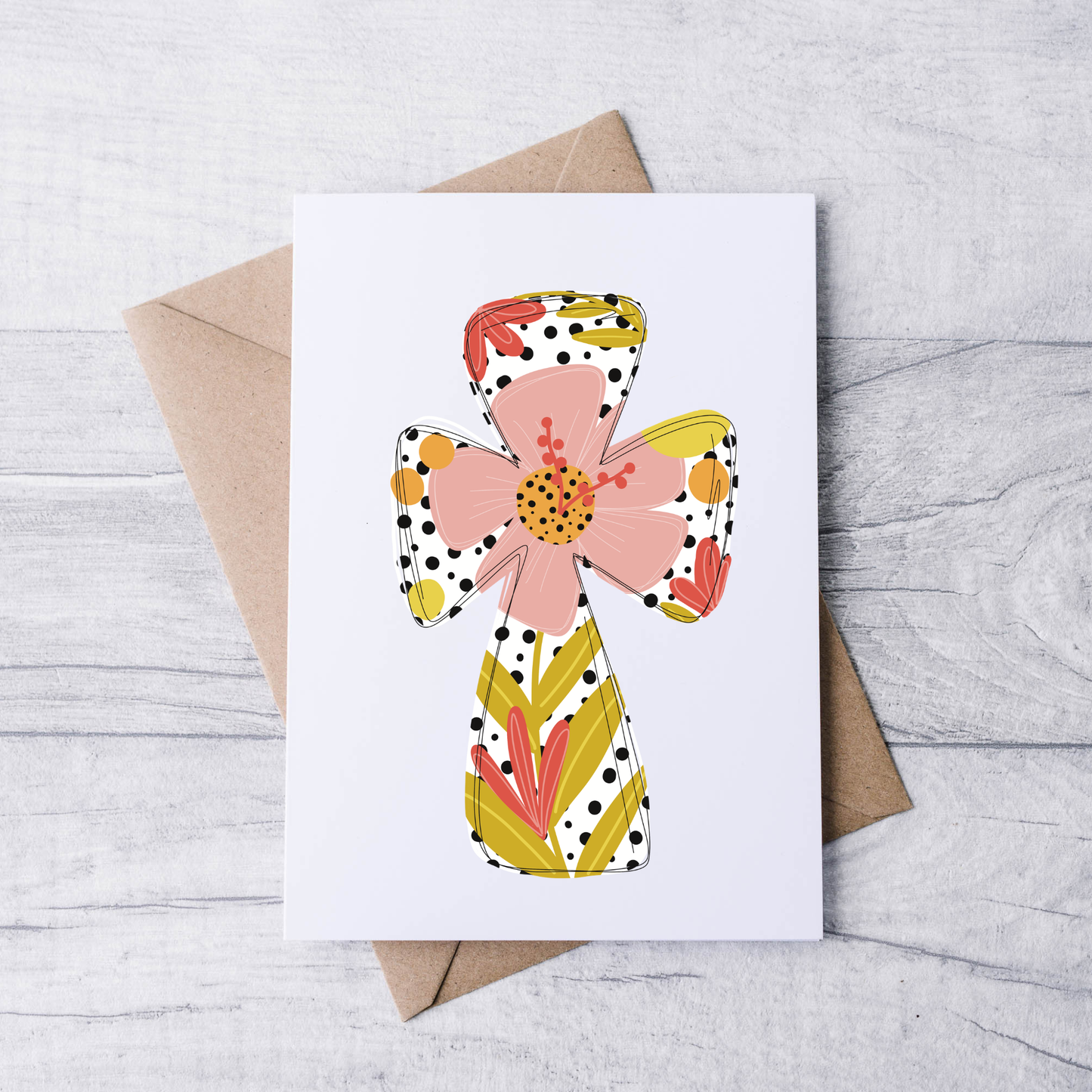 Polka Dot Cross Note Cards (Set of 12)