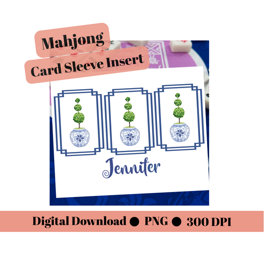 Editable Mahjong Name Card | Canva Template | Printable Sleeve Insert TT
