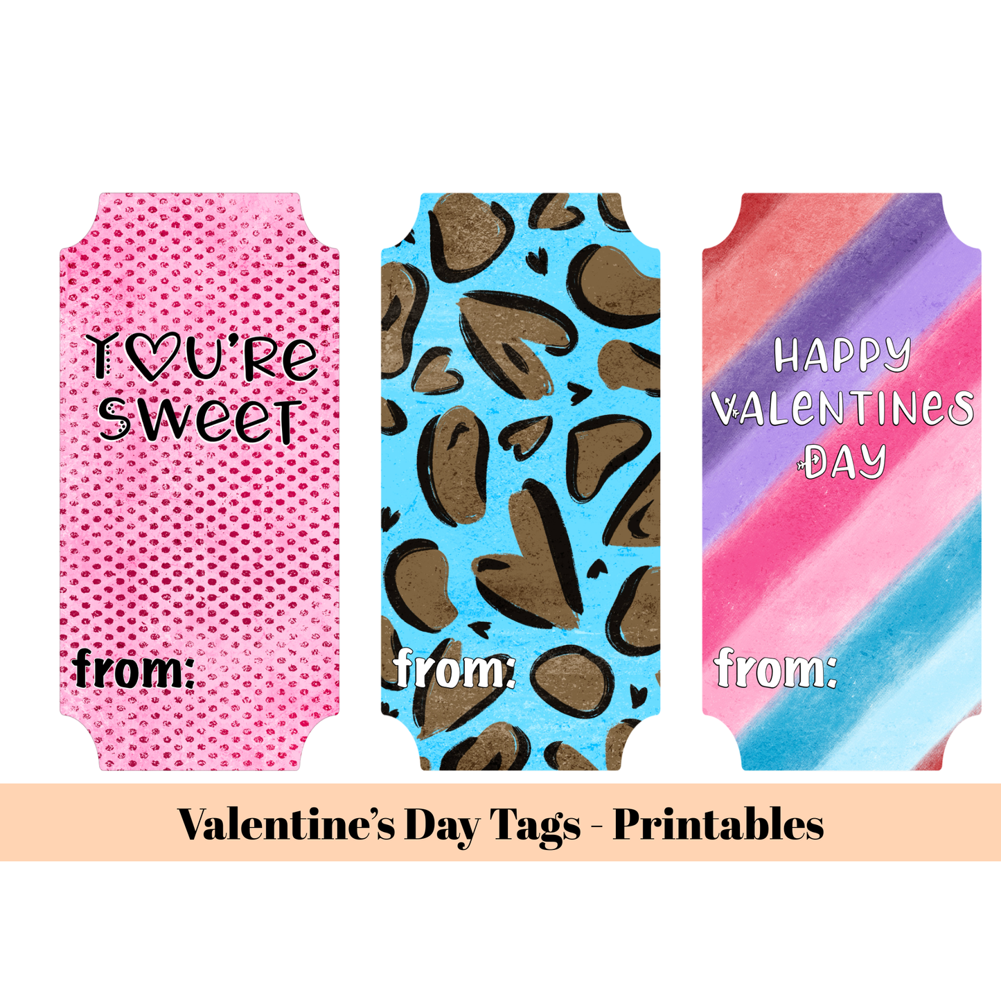 Printable Valentine Gift Tags Bundle - VC