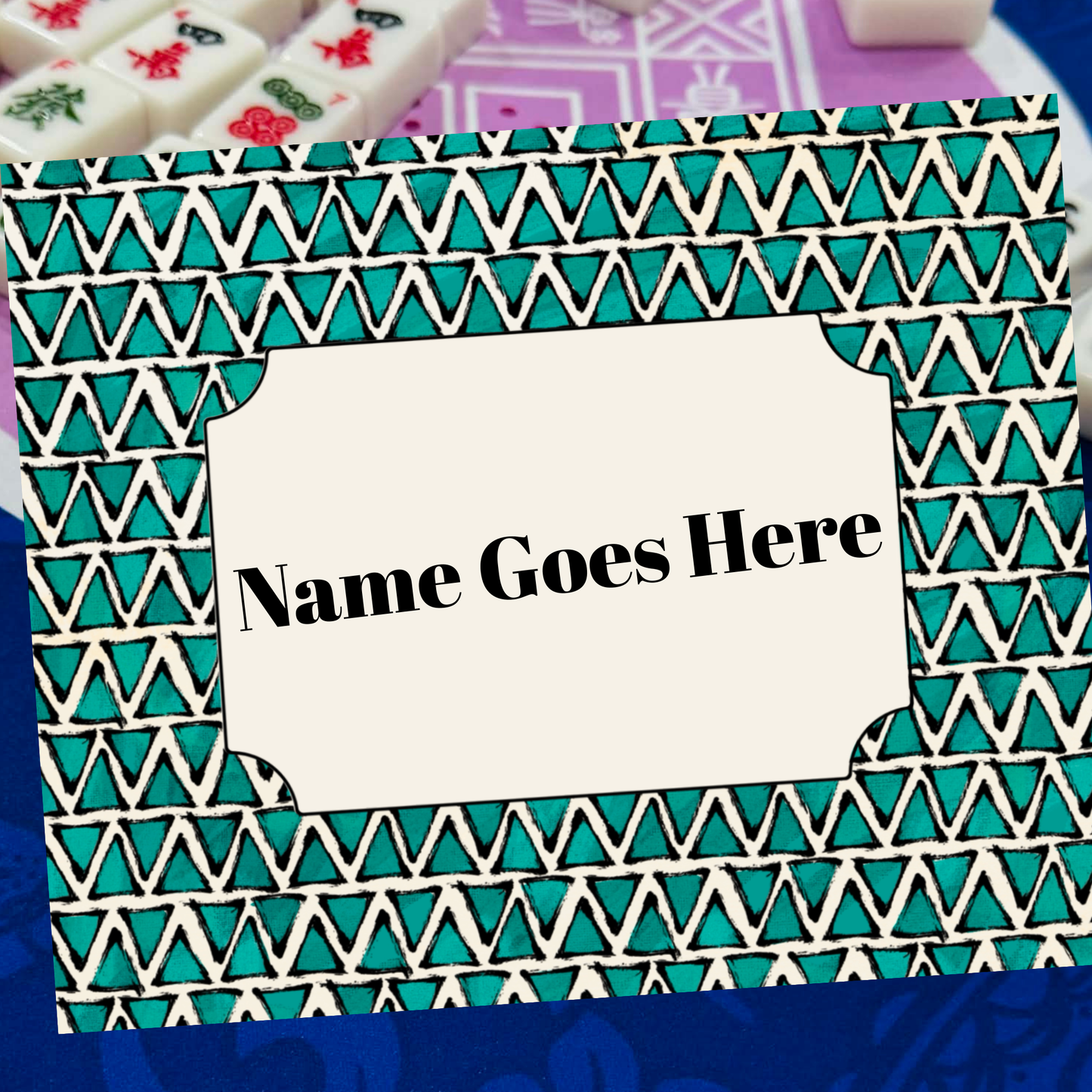 Editable Mahjong Name Card | Canva Template | Printable Sleeve Insert ZGT