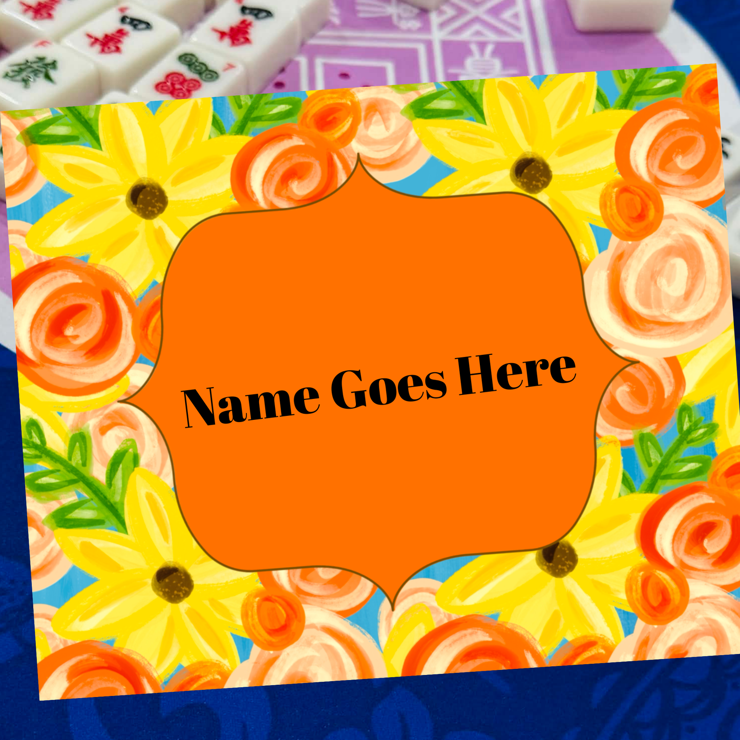 Editable Mahjong Name Card | Canva Template | Printable Sleeve Insert YR