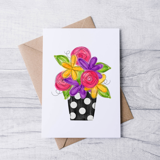 Polka Dot Vase Note Cards (set of 12)