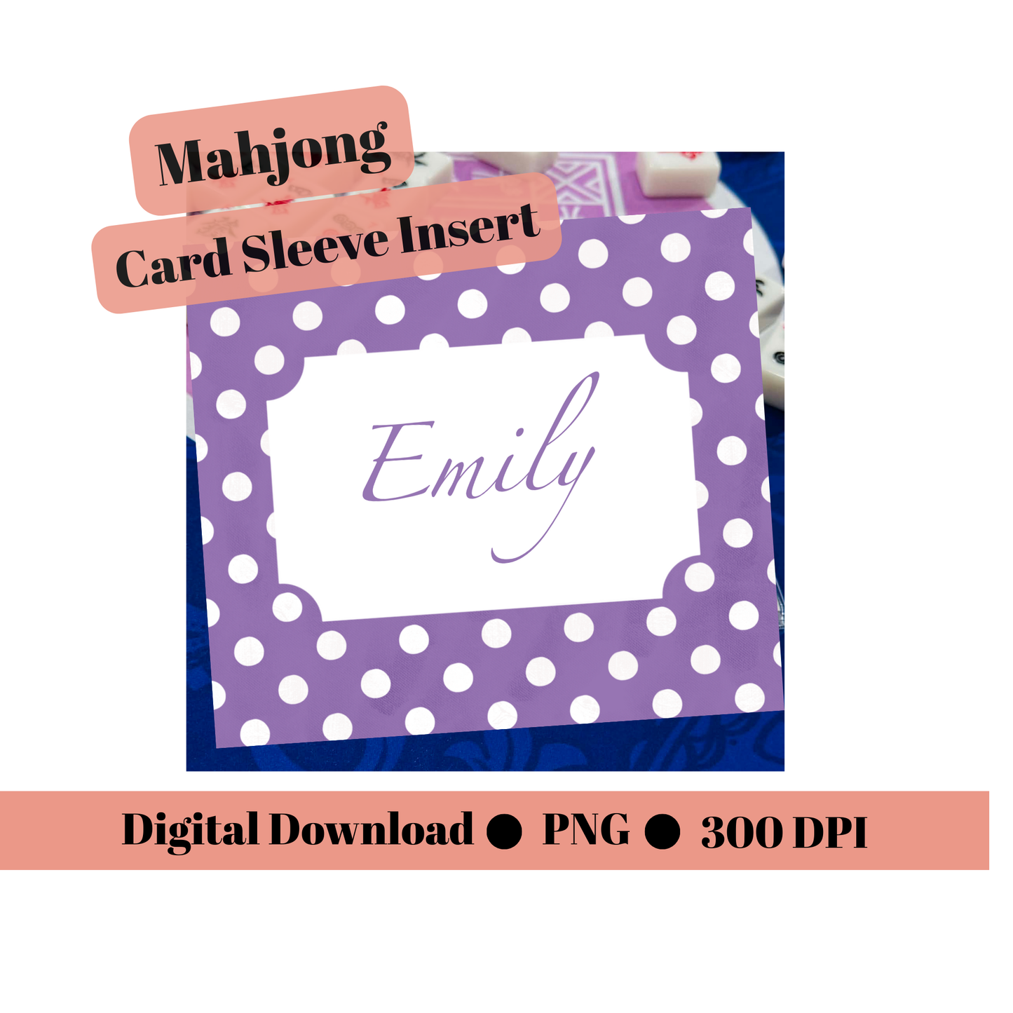 Editable Mahjong Name Card | Canva Template | Printable Sleeve Insert PR