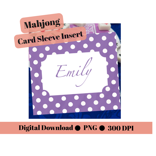 Editable Mahjong Name Card | Canva Template | Printable Sleeve Insert PR