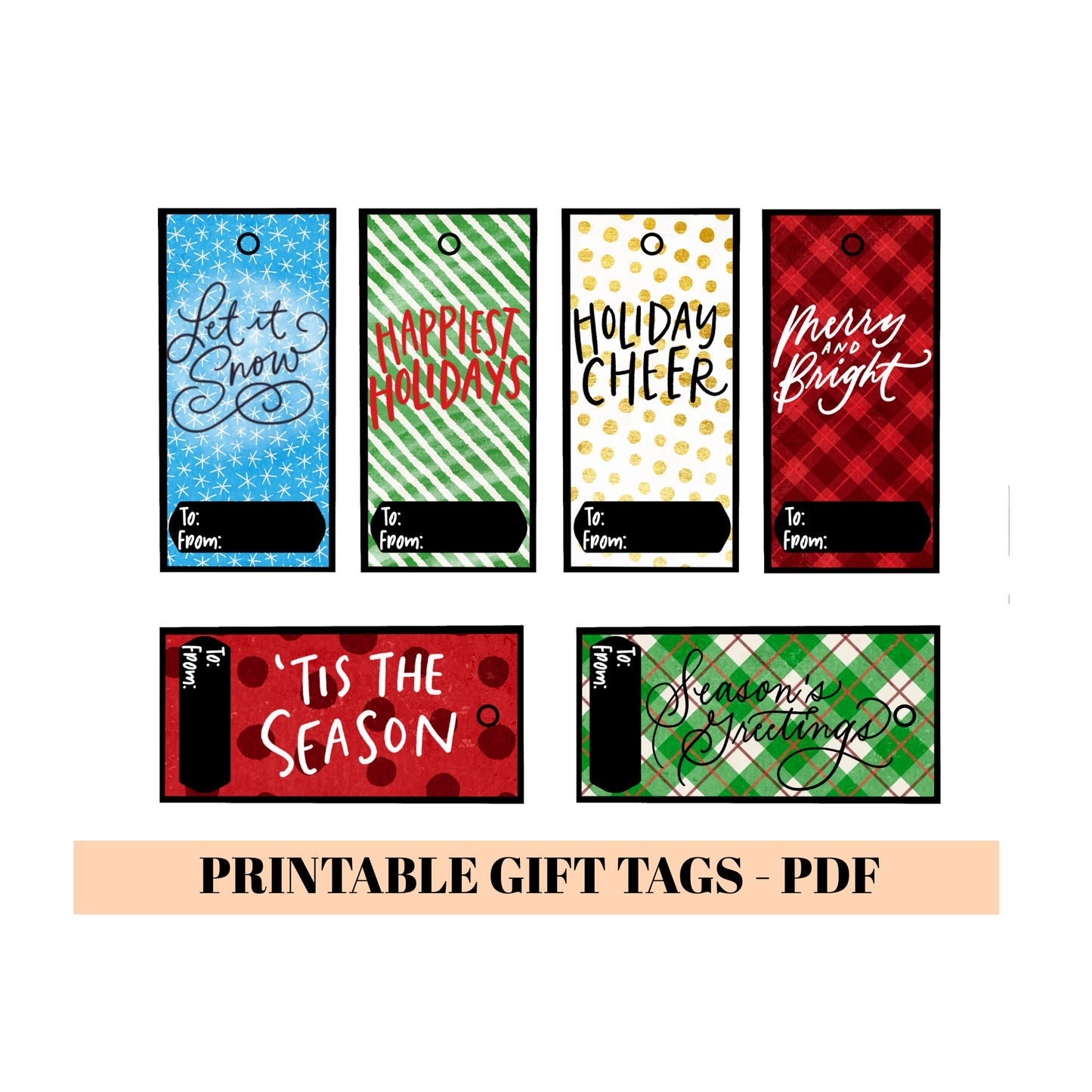 Printable Christmas Gift Tag Bundle – Holiday & Faith Designs