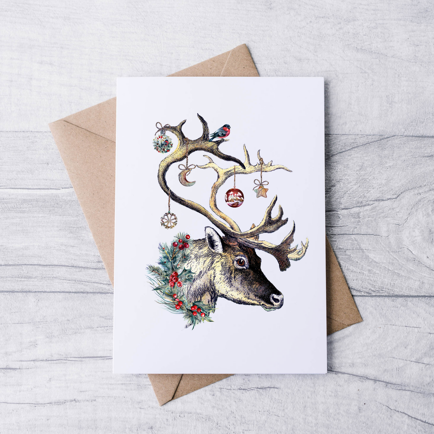 Christmas Deer Note Cards (Set of 12)