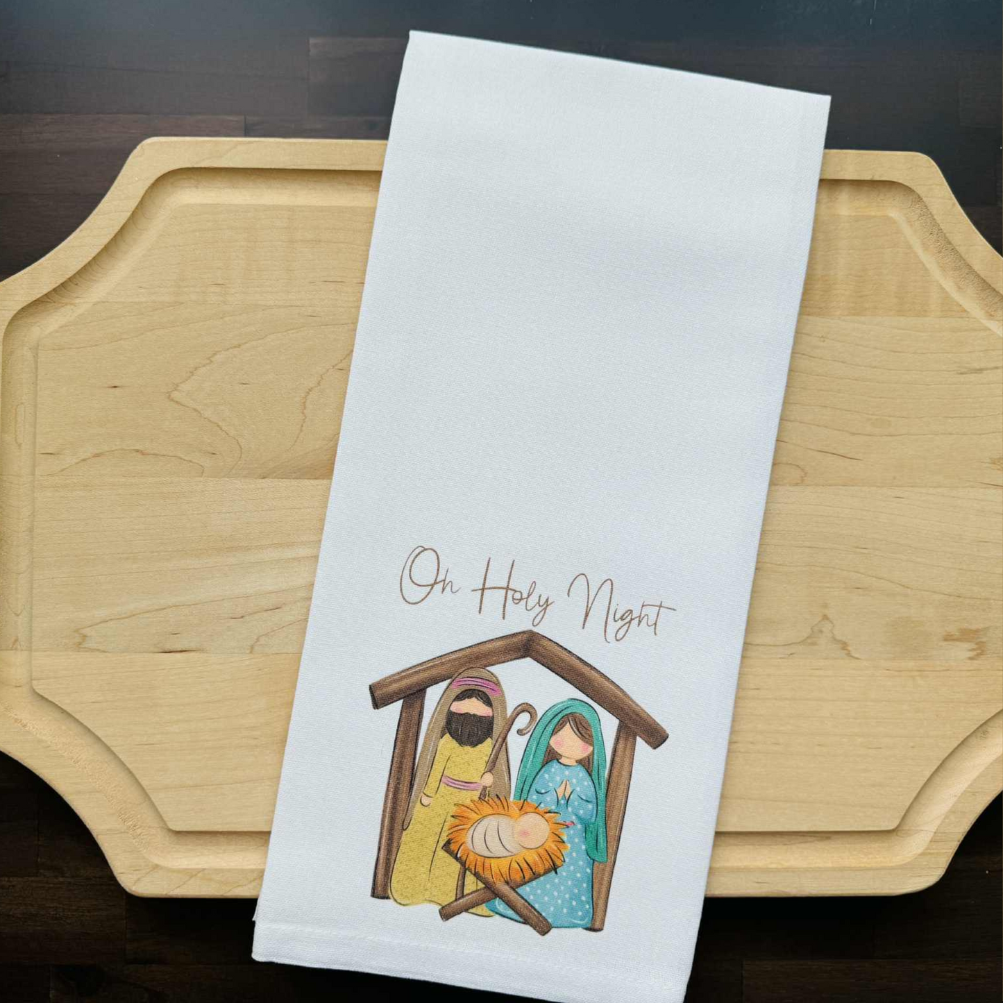 Holy Night Manger Kitchen Towel