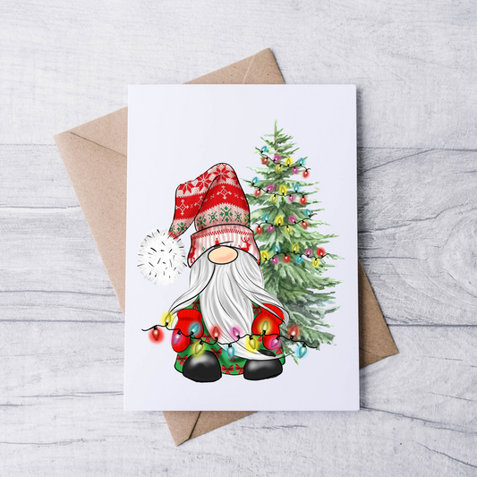 Christmas Tree Gnome Note Cards (Set of 12)