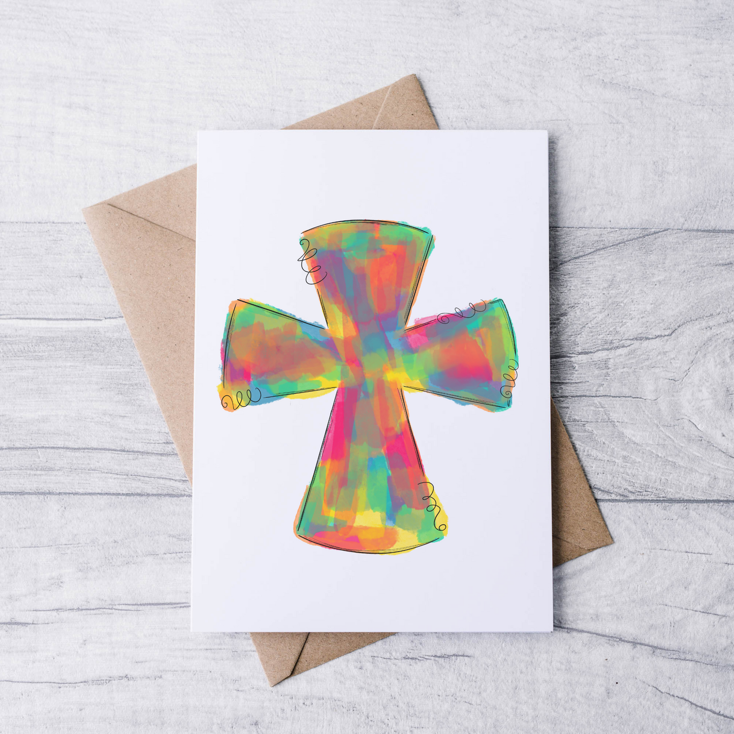 Watercolor Cross Stationery (12 pack)