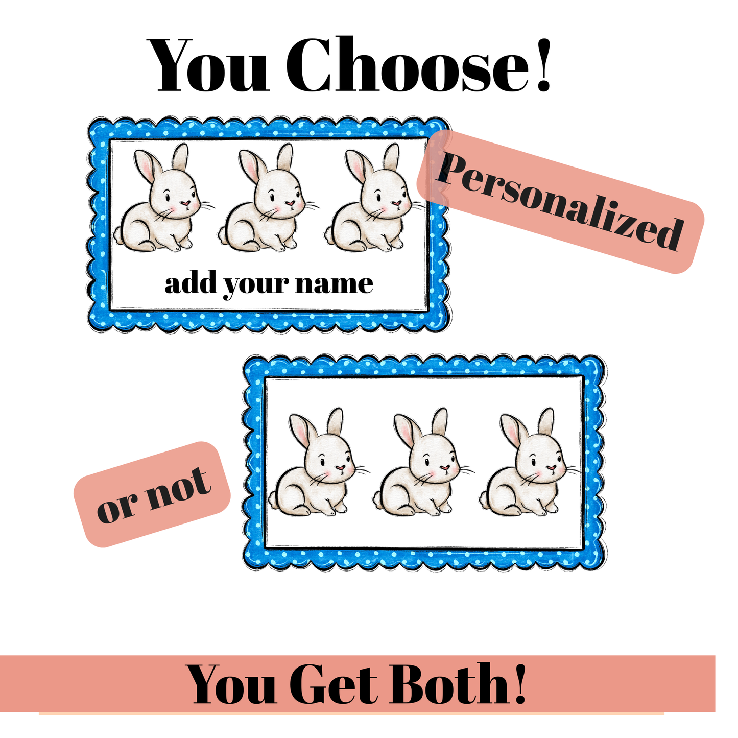 Personalized Easter Bunny PNG Set