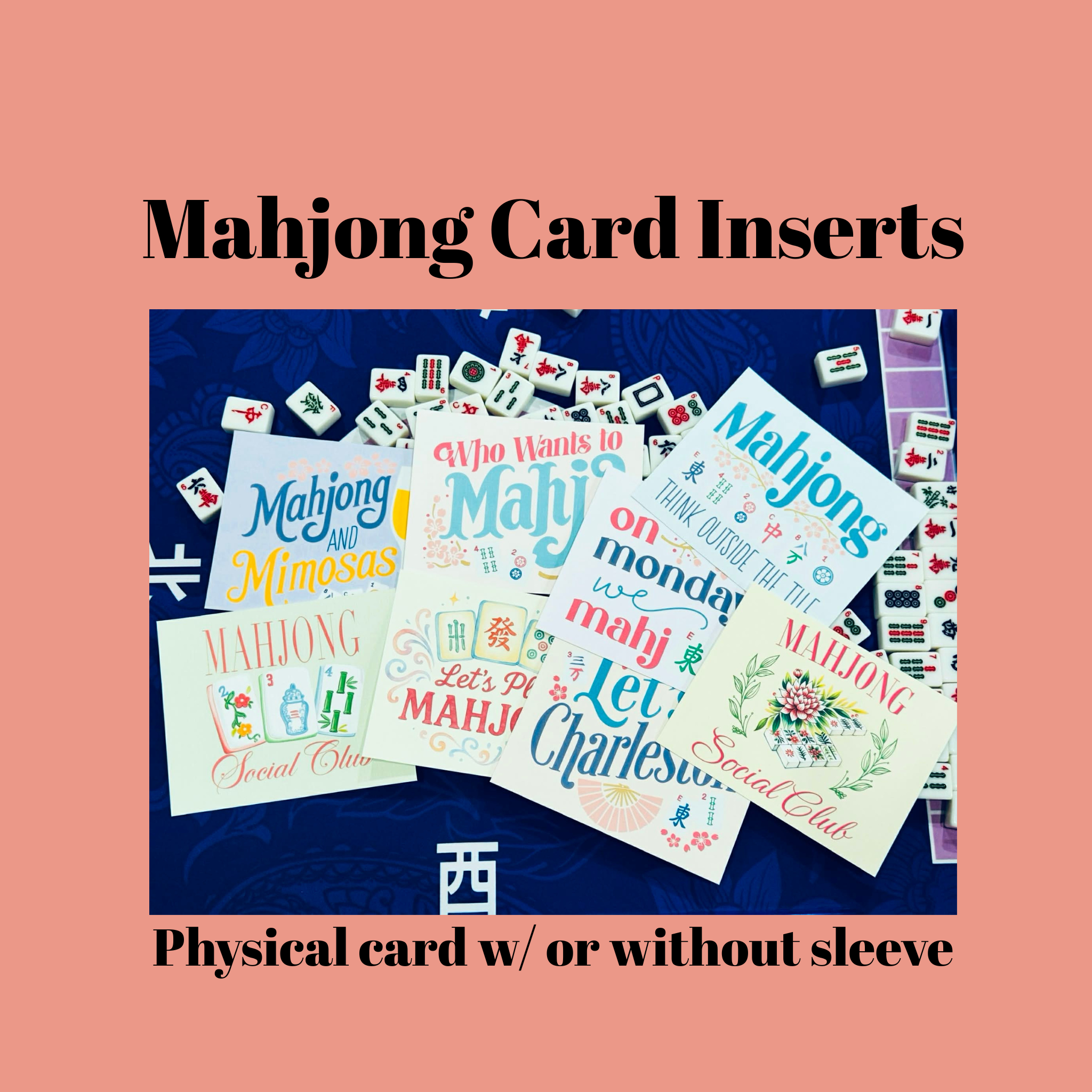 Mahjong Card Sleeve Insert | Fun Mahjong Sayings | NMJL Large Size Fit ...
