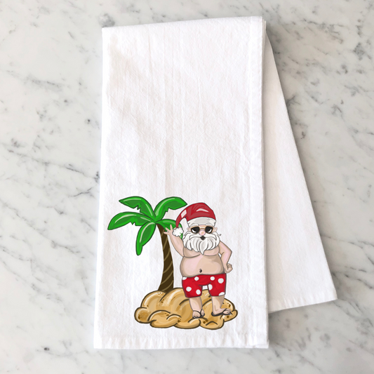 Beach Santa Kitchen Towel