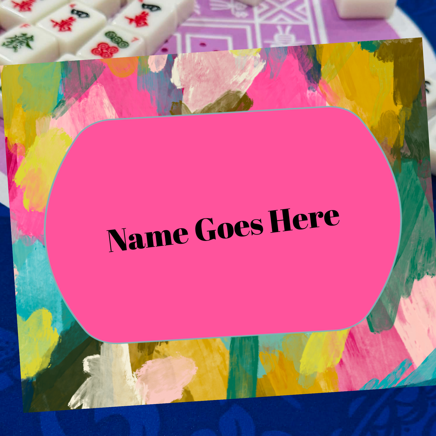 Editable Mahjong Name Card | Canva Template | Printable Sleeve Insert WC